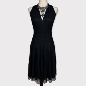 Necessary Objects Mesh Babydoll Halter Drop Waist Dress Large Y2k Whimsigoth
